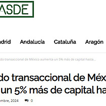 El mercado transaccional de Mxico aumenta un 5% ms de capital hasta agosto